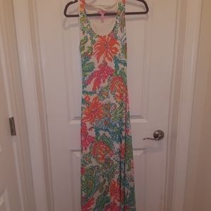 Lilly Pulitzer floral maxi dress racerback